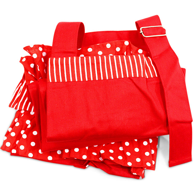 Ogilvies Red Spots & Stripes Frill Apron