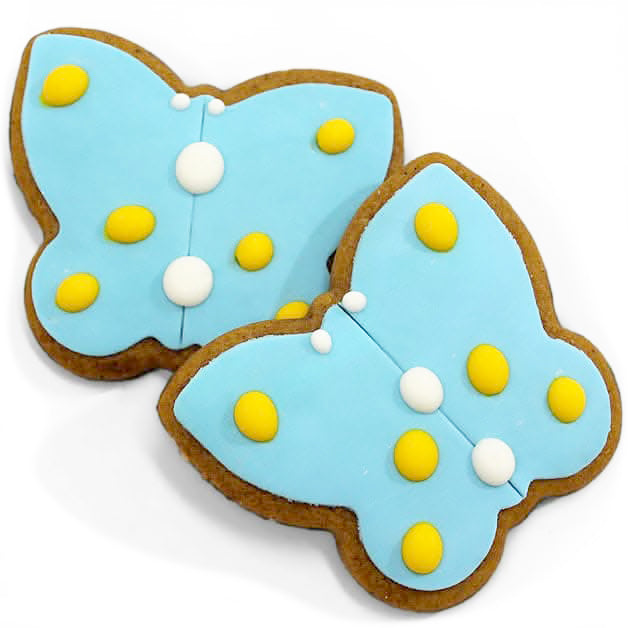Handmade Honeybread Iced Biscuit - Blue Butterfly x 2