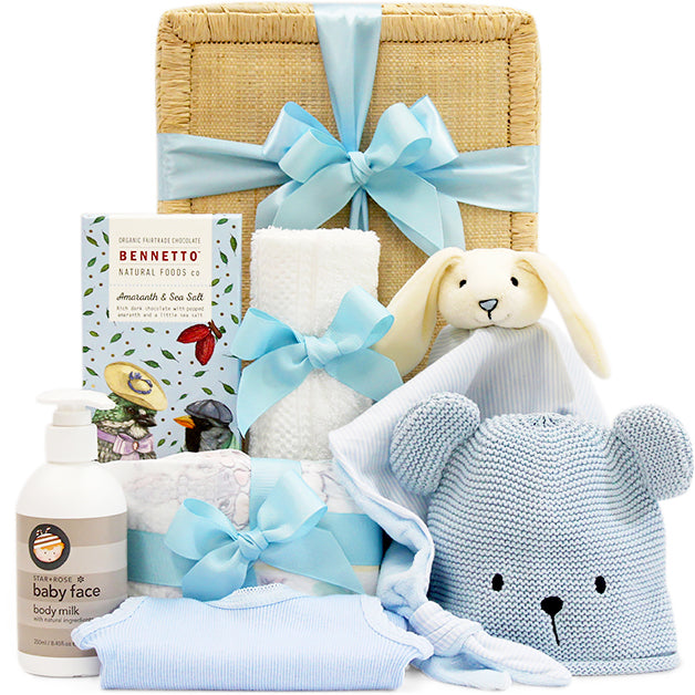 Hello World Baby Boy Gift Basket
