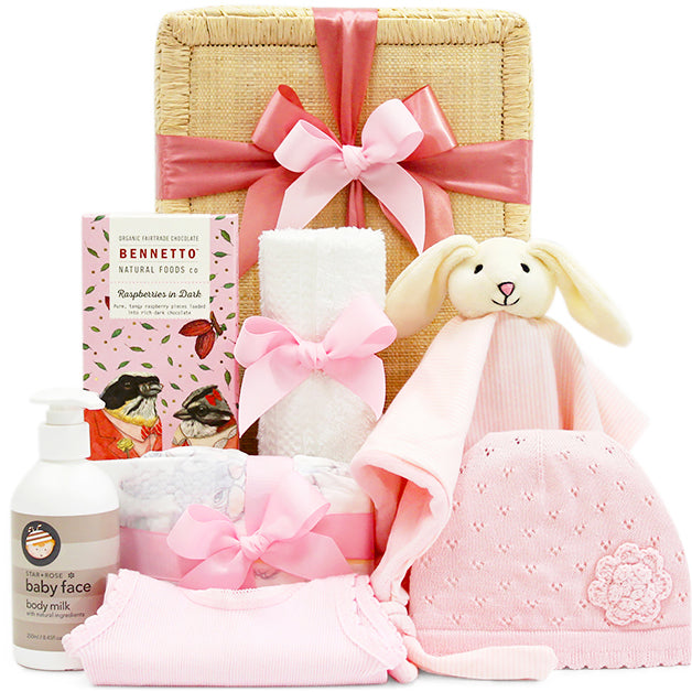 Hello World Baby Girl Gift Basket