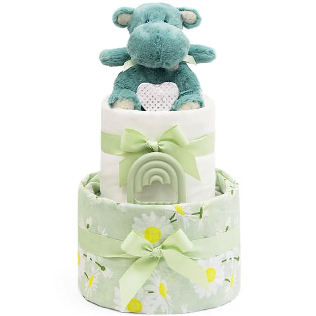 Two Tier Hippo Nappy Cake