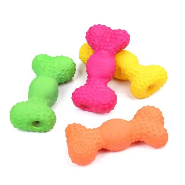 Squeaky Bone Dog Toy - Assorted Colours