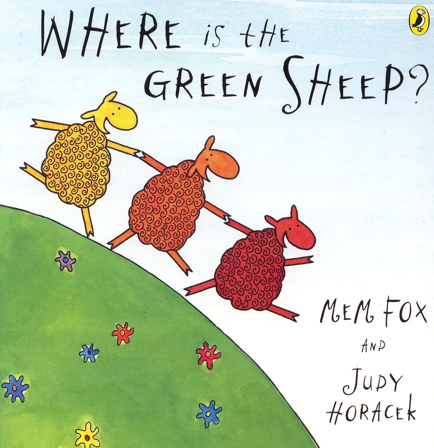Where is the green sheep?