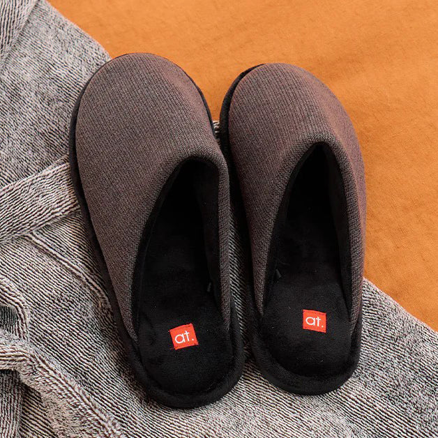 Charcoal Cosy Sherpa Slippers - Men's L/XL