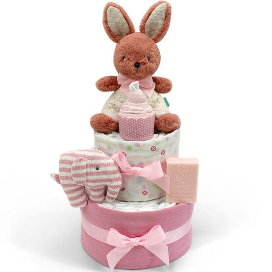 Pink Bunny Nappy Cake