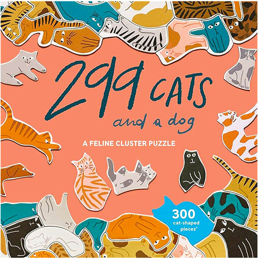 299 Cats and a dog - 300 piece Feline Cluster Puzzle
