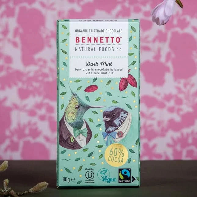 Bennetto Organic Dark Mint Chocolate 80g (V)