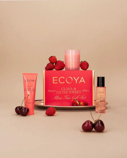 Ecoya Mini Trio Gift Set - Guava and Lychee Sorbet