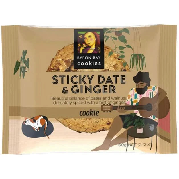 Byron Bay Cookies - Sticky Date & Ginger 60g
