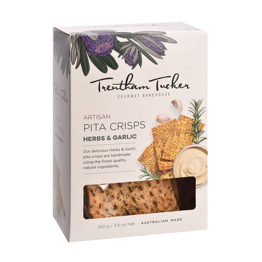 Trentham Tucker Herb and Garlic Pita Crisps 100g