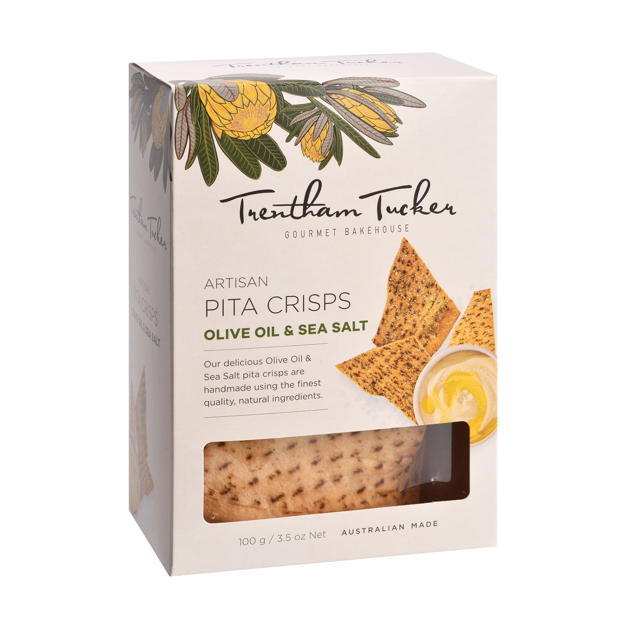 Trentham Tucker Olive Oil & Sea Salt Pita Crisps 100g