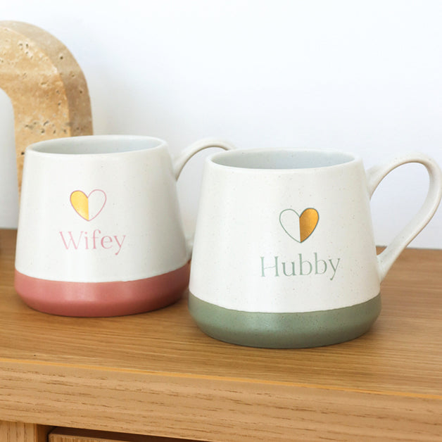 Wifey & Hubby Wedding Mug Set