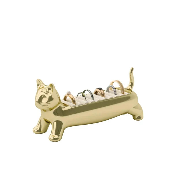 Chrome Cat Ring Holder