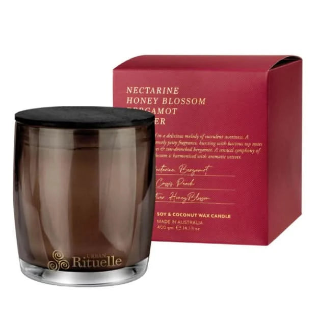 Urban Rituelle Nectarine, Honey Blossom, Bergamot, Vetiver Soy Candle 400g