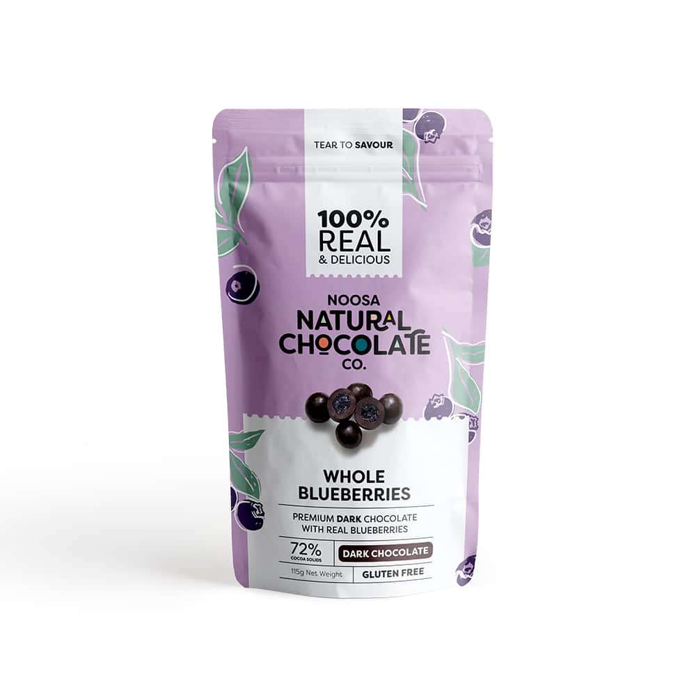 Noosa Natural Chocolate Co. Dark Chocolate Blueberries 100g