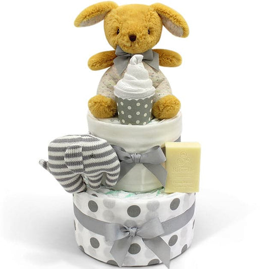 Neutral Puppy Nappy Cake