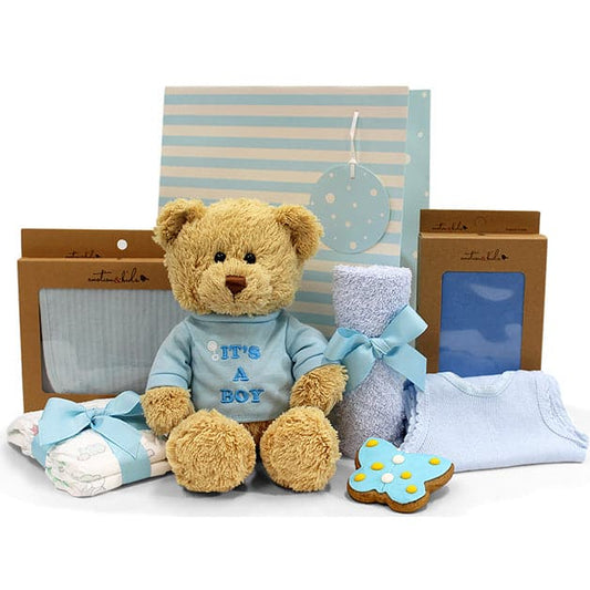 Newborn Baby Boy Gift with Plush Teddy 'It's a Boy!'