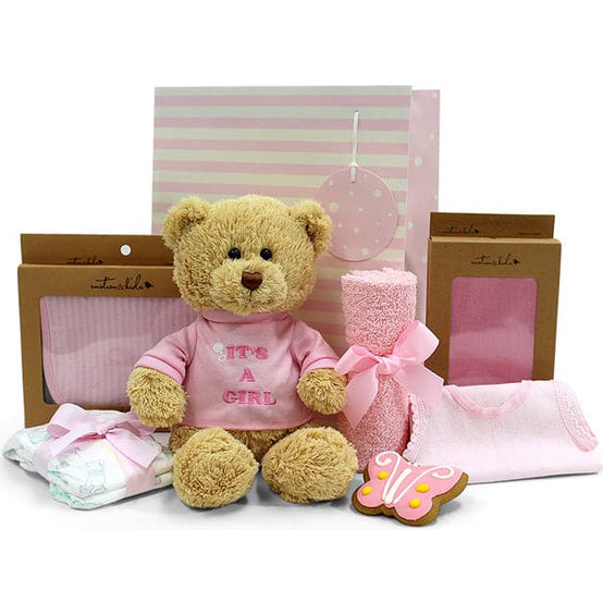 Newborn Baby Girl Gift with Plush Teddy 'It's a Girl!' 28cm